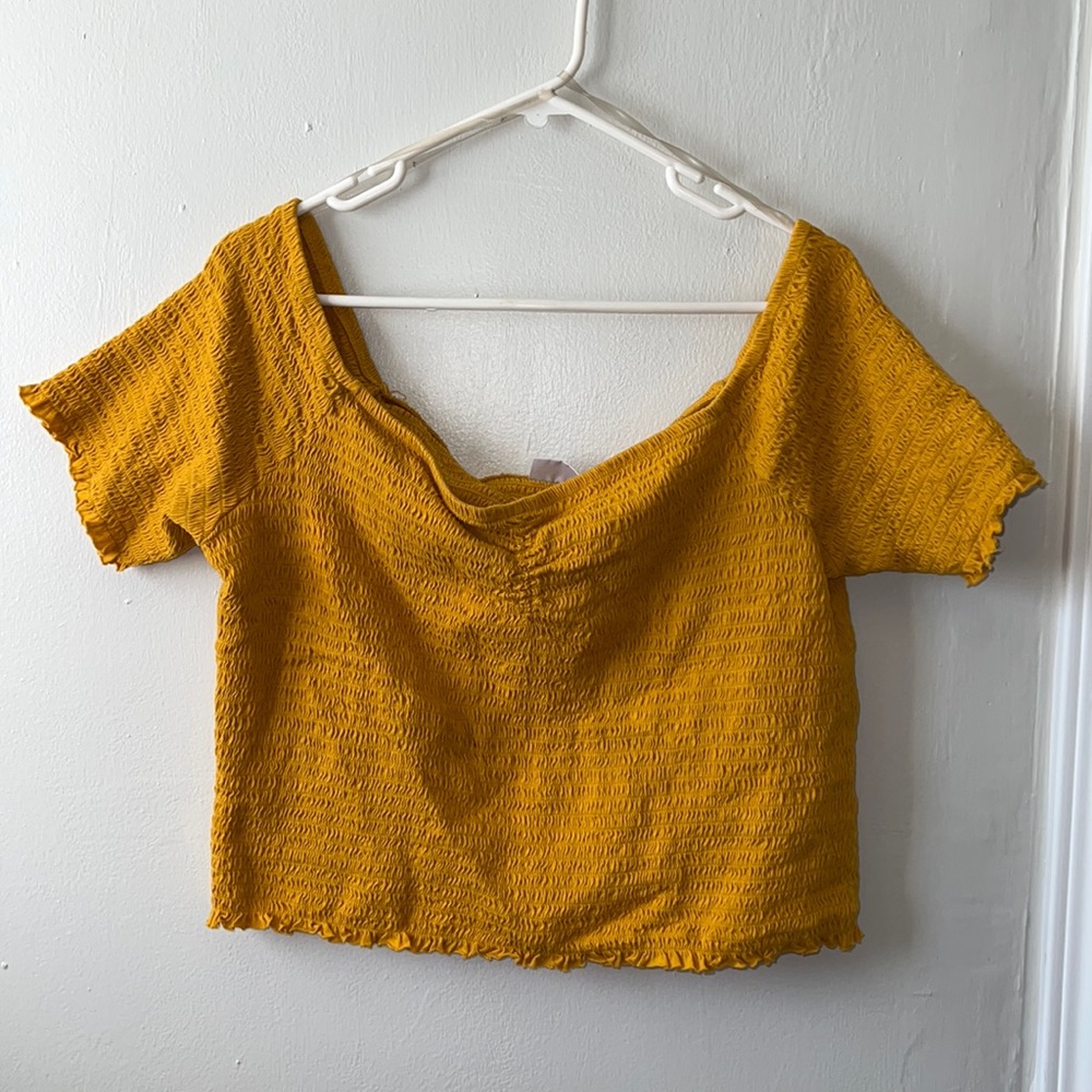 Plus size cropped off the shoulder top